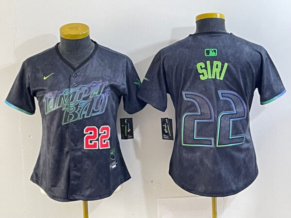 Women Tampa Bay Rays #22 Jose Siri Charcoal 2024 City Connect Limited Stitched Baseball Jerseys