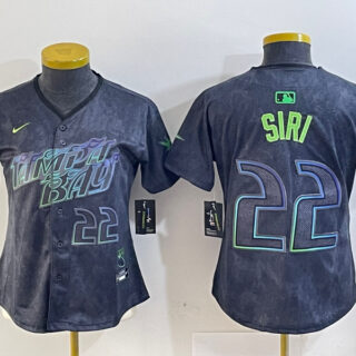 Women Tampa Bay Rays #22 Jose Siri Charcoal 2024 City Connect Limited Stitched Baseball Jerseys