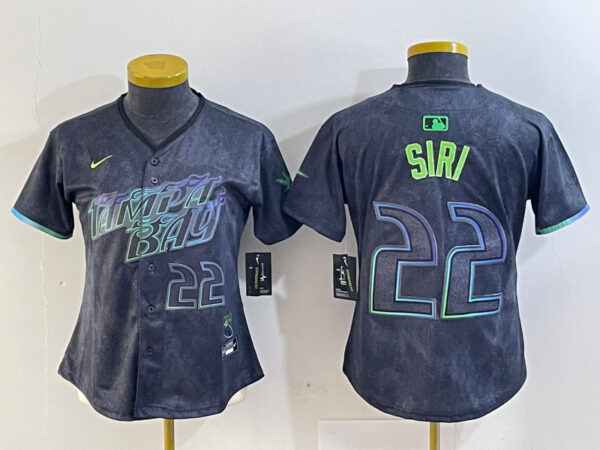 Women Tampa Bay Rays #22 Jose Siri Charcoal 2024 City Connect Limited Stitched Baseball Jerseys