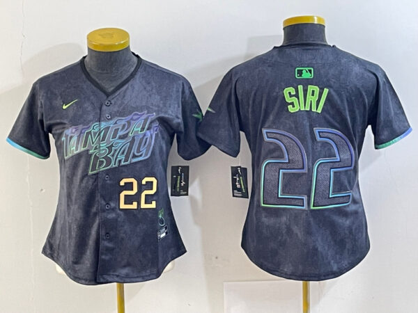 Women Tampa Bay Rays #22 Jose Siri Charcoal 2024 City Connect Limited Stitched Baseball Jerseys