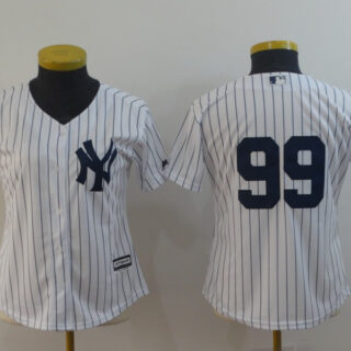 Women Yankees 99 Aaron Judge White Women Cool Base Jersey