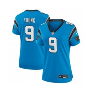 Women's Carolina Panthers #9 Bryce Young Blue Stitched Game Jersey