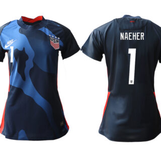 Women's USA #1 Naeher Away Jersey