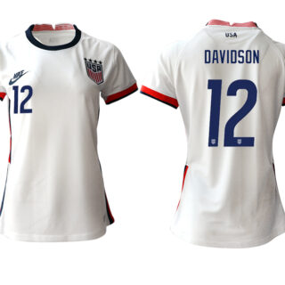 Women's USA #12 Davidson Home Jersey