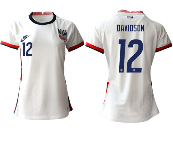 Women's USA #12 Davidson Home Jersey