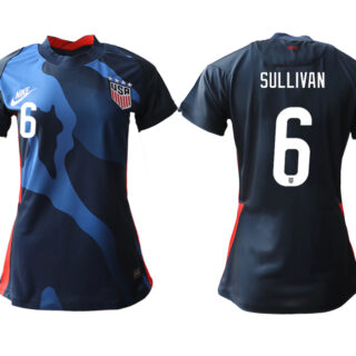 Women's USA #6 Sullivan Away Jersey