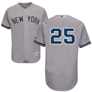 Yankees #25 Gleyber Torres Grey Flexbase Authentic Collection Stitched Baseball Jersey