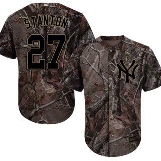 Yankees #27 Giancarlo Stanton Camo Realtree Collection Cool Base Stitched Baseball Jersey