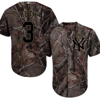 Yankees #3 Babe Ruth Camo Realtree Collection Cool Base Stitched Baseball Jersey