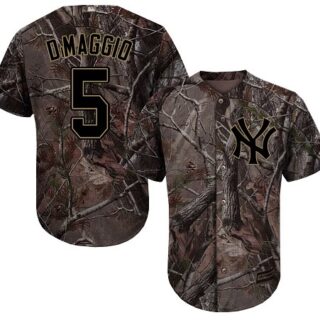 Yankees #5 Joe DiMaggio Camo Realtree Collection Cool Base Stitched Baseball Jersey