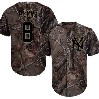 Yankees #8 Yogi Berra Camo Realtree Collection Cool Base Stitched Baseball Jersey
