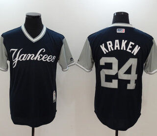 Yankees 24 Gary Sanchez Kraken Navy 2018 Players' Weekend Authentic Team Jersey