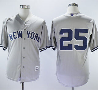 Yankees 25 Gleyber Torres Gray Cool Base Jersey