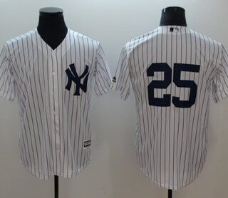 Yankees 25 Gleyber Torres White Cool Base Jersey