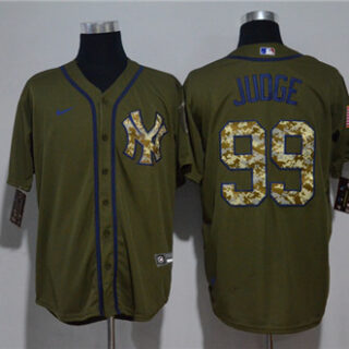 Yankees 99 Aaron Judge Olive 2020 Nike Cool Base Jersey