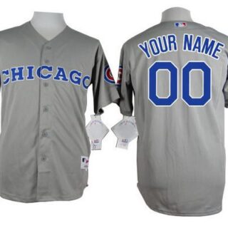 Youth's Chicago Cubs Customized 1990 Turn Back The Clock Gray Jersey W1990 All-Star Patch