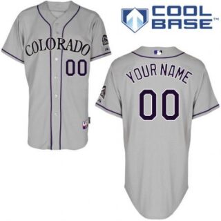 Youth's Colorado Rockies Road Grey Customized Jersey