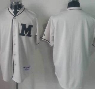 Youth's Milwaukee Brewers Customized 1913 Cream M Patch Jersey