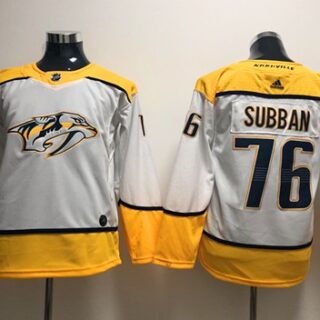 Youth Adidas Predators #76 P.K Subban White Road Authentic Stitched Youth NHL Jersey