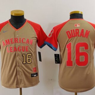 Youth American League #16 Jarren Duran Cream 2024 All-Star Limited Stitched Jerseys