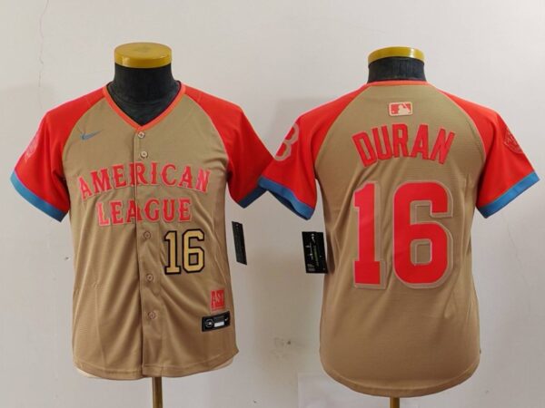 Youth American League #16 Jarren Duran Cream 2024 All-Star Limited Stitched Jerseys