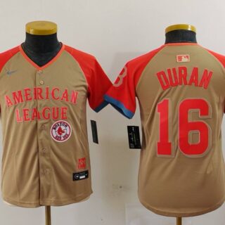 Youth American League #16 Jarren Duran Cream 2024 All-Star Limited Stitched Jerseys