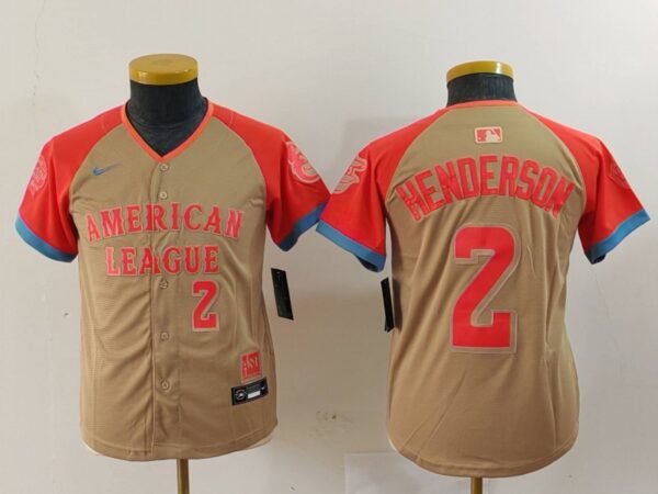Youth American League #2 Gunnar Henderson Cream 2024 All-Star Limited Stitched Jerseys