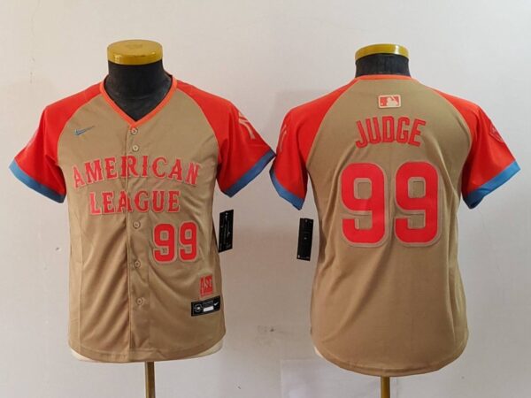 Youth American League #99 Aaron Judge Cream 2024 All-Star Limited Stitched Jerseys