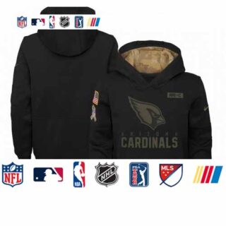 Youth Arizona Cardinals Nike 2020 Salute to Service Pullover Performance Hoodie Black