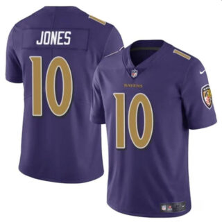 Youth Baltimore Ravens #10 Emory Jones Purple Vapor Limited Football Jersey