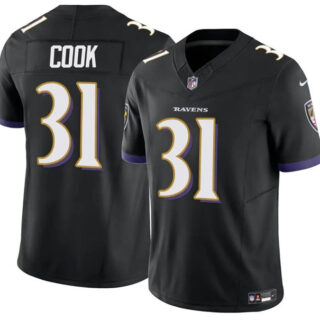 Youth Baltimore Ravens #31 Dalvin Cook Black 2024 F.U.S.E. Stitched Jersey