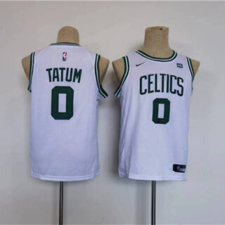 Youth Boston Celtics #0 Jayson Tatum White Stitched Jersey