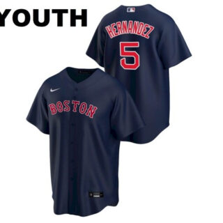Youth Boston Red Sox #5 Enrique Hernandez Navy Jersey