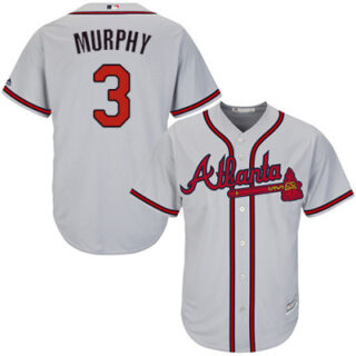 Youth Braves #3 Dale Murphy Majestic Gray Road Cool Base Jersey