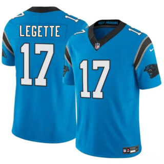 Youth Carolina Panthers #17 Xavier Legette Blue 2024 F.U.S.E. Vapor Limited Stitched Football Jersey