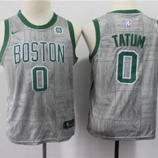 Youth Celtics 0 Jayson Tatum Gray Youth Nike Swingman Jersey