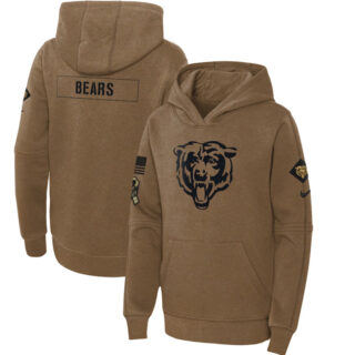 Youth Chicago Bears 2023 Brown Salute To Service Pullover Hoodie