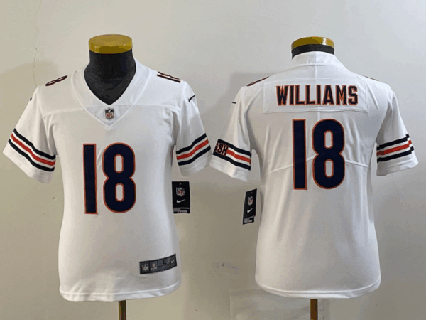 Youth Chicago Bears #18 Caleb Williams Orange 2024 Draft Vapor Stitched Jersey(Run Small)