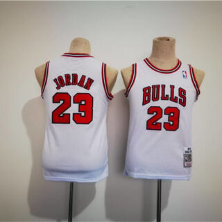 Youth Chicago Bulls #23 Michael Jordan White Stitched Basketball Jersey