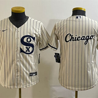 Youth Chicago White Sox Cream Team Big Logo Stitched Jersey 02