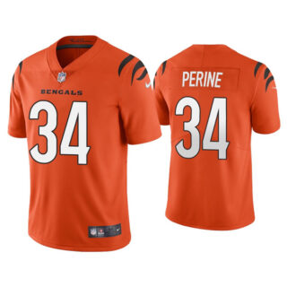 Youth Cincinnati Bengals #34 Samaje Perine Orange Vapor Untouchable Limited Stitched Jersey