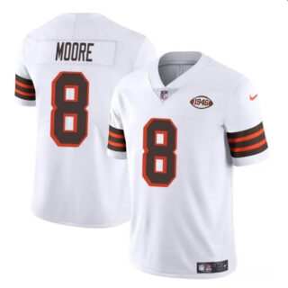 Youth Cleveland Browns #8 Elijah Moore White 1946 Collection Vapor Limited Stitched Football Jersey