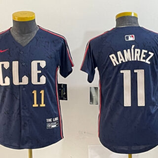 Youth Cleveland Guardians #11 José Ramírez Navy 2024 City Connect Limited Stitched Baseball Jerseys