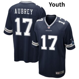 Youth Dallas Cowboys #17 Brandon Aubrey Limited Navy Vapor Untouchable Jersey