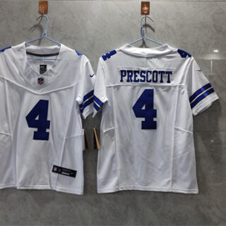 Youth Dallas Cowboys #4 Dak Prescott White 2023 F.U.S.E. Limited Stitched Football Jersey