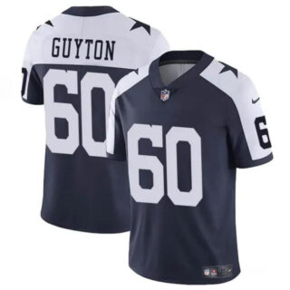 Youth Dallas Cowboys #60 Tyler Guyton Navy White 2024 Draft Vapor Untouchable Thanksgiving Limited Stitched Football Jersey