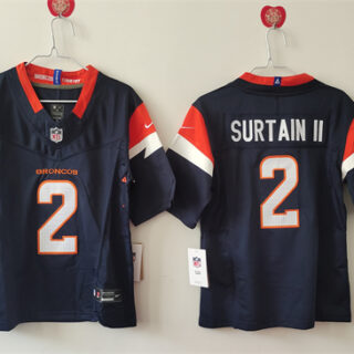 Youth Denver Broncos #2 Pat Surtain II Navy 2024 F.U.S.E. Alternate Vapor Limited Stitched Football Jersey