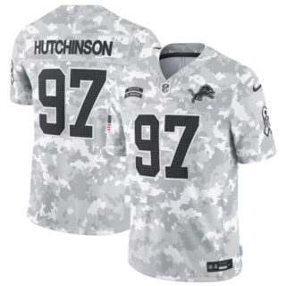 Youth Detroit Lions #97 Aidan Hutchinson 2024 F.U.S.E Arctic Camo Salute To Service Limited Stitched Jersey