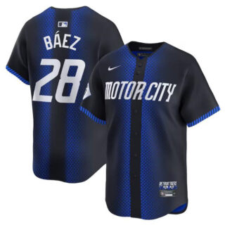 Youth Detroit Tigers #28 Javier Báez 2024 Navy City Connect Cool Base Limited Stitched Baseball Jersey