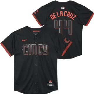 Youth Elly De La Cruz #44 Cincinnati Reds Boys Black City Connect Limited Baseball Jersey